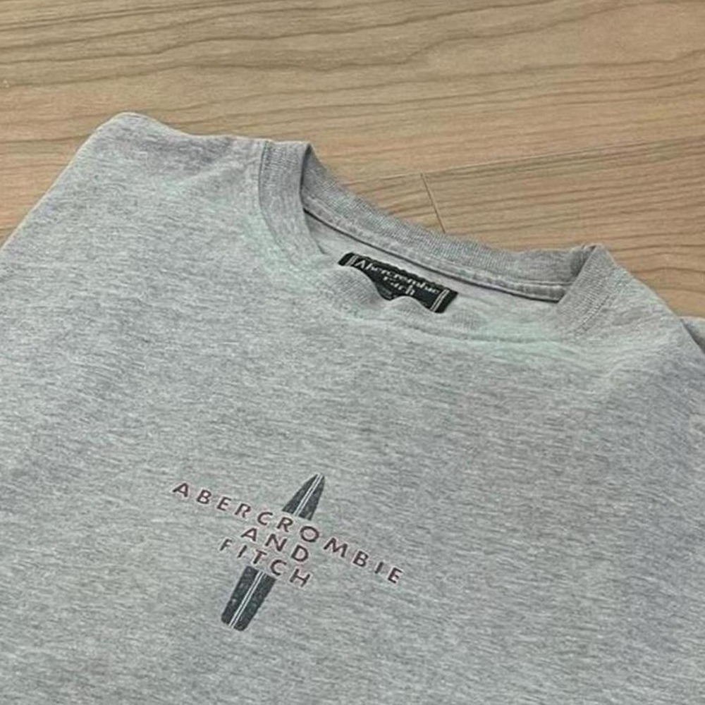 Vintage Abercrombie & Fitch Skater Surf Graphic Tee XL Boxy Grey